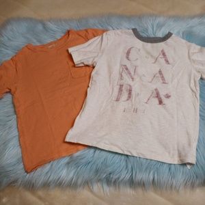 2pc Bundle Gap Boys Sz 6 Canada Print Plain Shirts